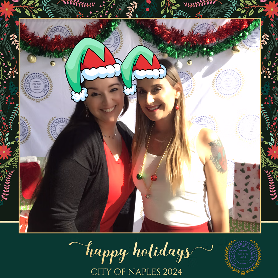 City of Naples Holiday Party photo booth photo using the DIY Magic Photo Booth Rental