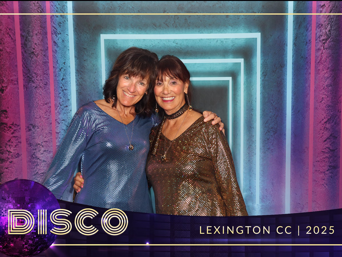 Private event photo booth rental at Lexington Country Club's Disco Event