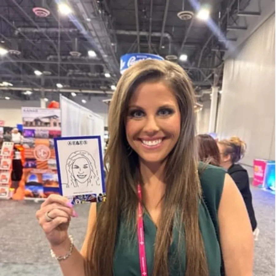 Ai generated character image of woman from using the Draw Me Magic Photo Booth Rental at a conference